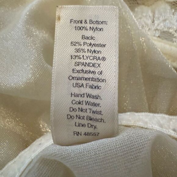 Vintage Private Luxuries by Natori Ivory Lace Corset W/Garters Sz XL, Romantic - Picture 10 of 14